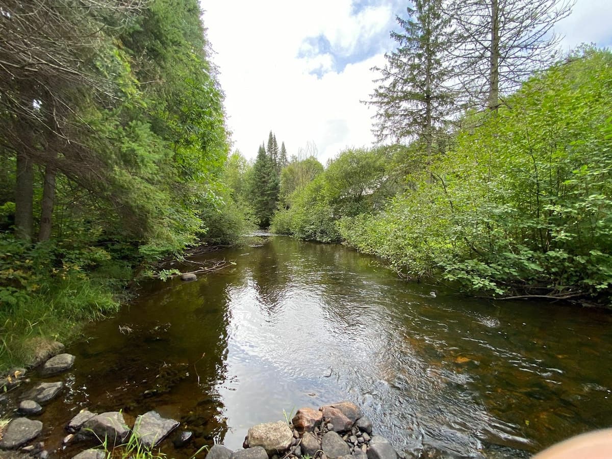 The river running along the property